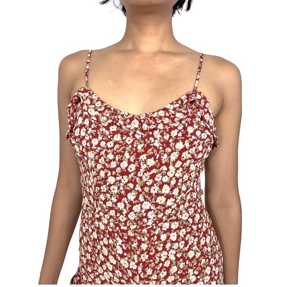 Reformation Red Floral Cut-Out Jumpsuit - Picture 2 of 12